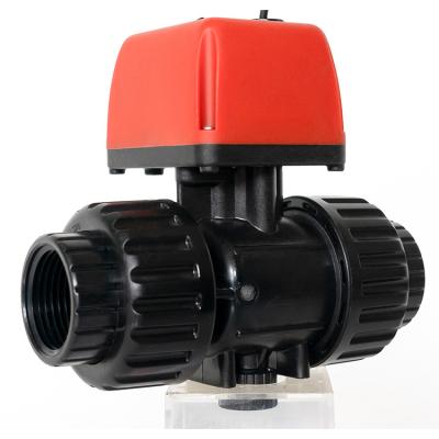 China HEPHIS DN15-25 2 12V General Ways Electric Actuator Ball Valve For Chemical for sale