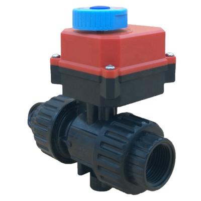 China HEPHIS PPO Body&Ceramics General Ball Motorized Ball Valve For Bleach Solution Phosphoric Acid Nitric Acid for sale