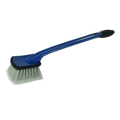 China High Quality Car Wheel Brush With Long Handle Custom Industrial Plastic Blue Handle Gently Scrub Bristle Car Wheel Wash Brush for sale