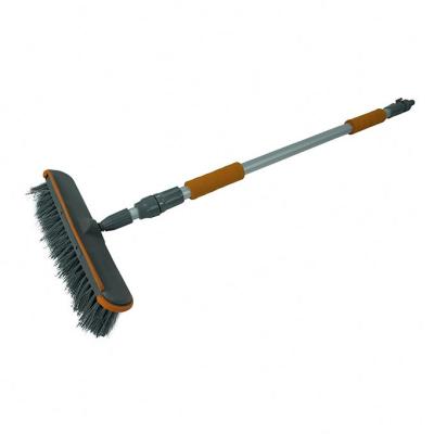 China Extendable TPR Rubber Bumper Water Flow Cleaning Brushes Flow-Through Best Telescopic Car Wash Brush for sale