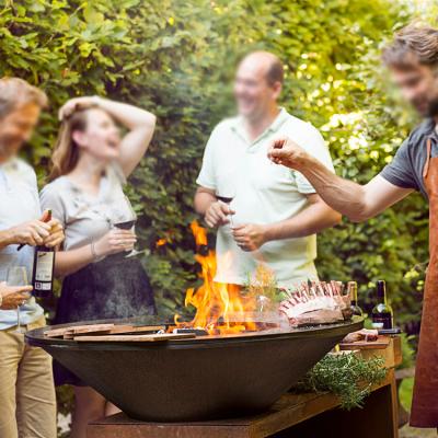 中国 頑丈な屋外の錆の木炭Cortenの鋼鉄BBQのグリル 販売のため