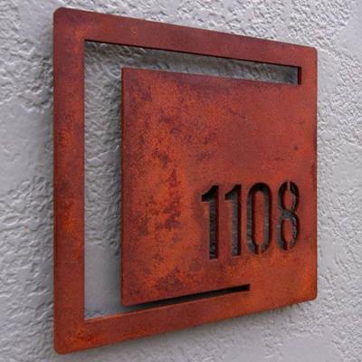 China Laser Cut House Room Metal Door Name Plaques Garden Metal Ornaments for sale