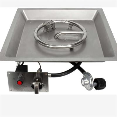 중국 ISO9001 Outdoor Propane Heater Gas Fire Pit Pan Kit 910mm*300mm Rectangular 판매용