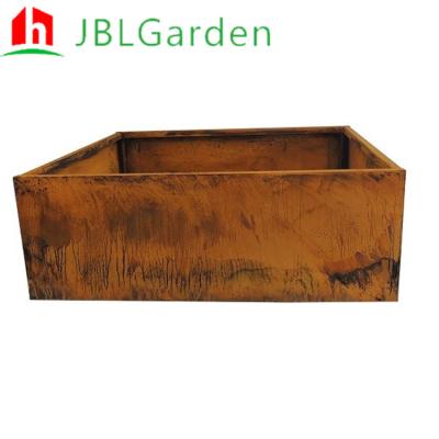 China Customizable Corten Steel Flower Pots Metal Plant Pots 1500*500*600mm for sale