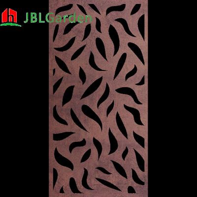 China 2mm Corten Steel Garden Screens Irregular  Laser Cut Decorative Panels 38x15cm for sale