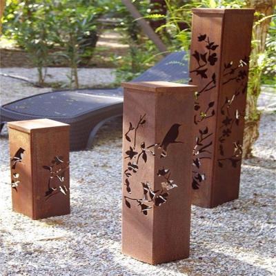 China van de het Staalmeerpaal van 10W 12W Corten van de de Lichtenroest van de de Kleuren Openluchtdecoratie de Verlichtingsinrichting Te koop