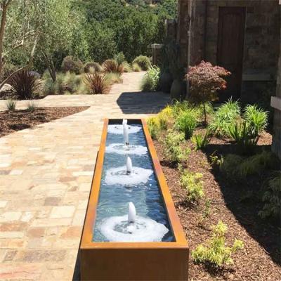 China Prerusted Surface Landscape Corten Steel Water Feature 1200mm Garden Ornaments zu verkaufen