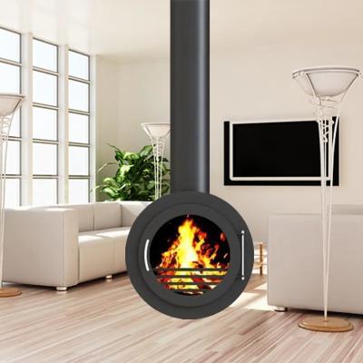 Cina Customized Indoor Wood Burning Fireplace Suspended Hanging Fireplace Minimalistic in vendita