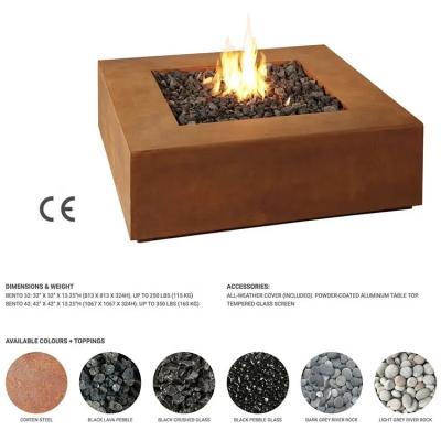 China Outdoor Metal Garden Large Corten Steel Smokeless Firepit Rectangular à venda