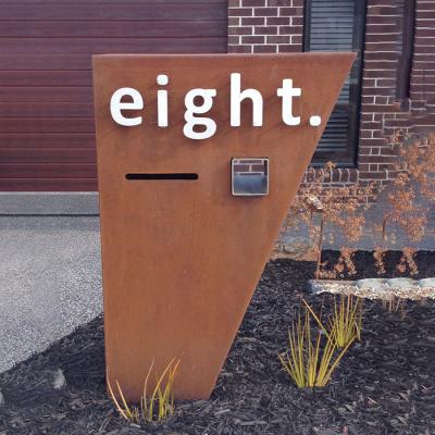 China Outdoor Front Decoration Letterbox Boxes Corten Steel Garden Art Sculpture for sale