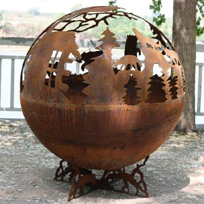 Cina 600 mm rotondo Corten Fire Bowl Backyard Portatile in vendita