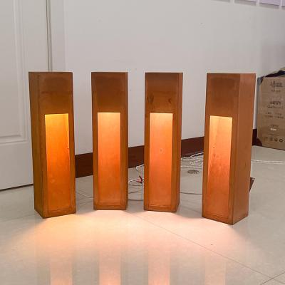 China Light Up Garden Led Bollard Light Electricity Or Solar Corten Steel Te koop