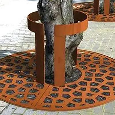 Cina Outdoor Corten Steel Tree Grating Street Metal Tree Protection Grate Tree Grills in vendita