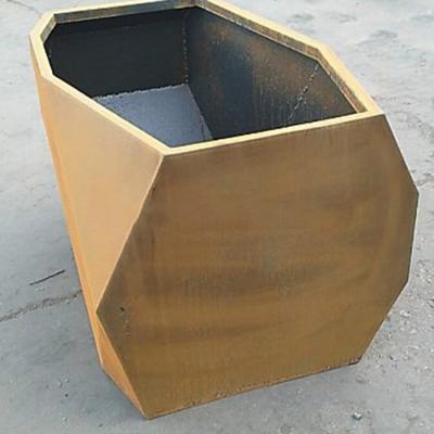 China Customized Modern Style Rusty Corten Steel Pot For Minimal Maintenance Outdoor Flower Pots for sale