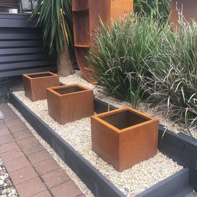 China Create A Relaxing Atmosphere Corten Steel Bowl Planter Outdoor Landscapes Durable Eco Friendly for sale