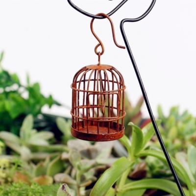 China Birdcage Shape, Weathering Steel Art Ground Piles, Adding Color To Natural Life! for sale