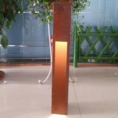 China Metalen tuinverlichting 2 mm Corten Steel Light Box IP65 Bollard Landschapsverlichting Te koop