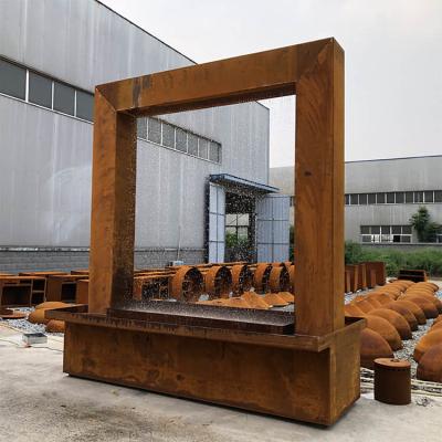 China Anti Corrosion Corten Steel Vertical Water Wall 15 Inch Rain Curtain Waterfall for sale