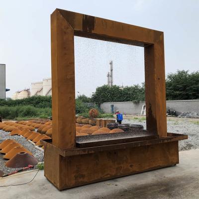 China ISO9001 Corten Steel Water Feature 10ft Tall Diy Rain Curtain Waterfall for sale