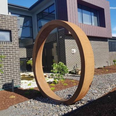 China ISO9001 Garden Moon Gate 3.9ft Corten Steel Artist Decorative for sale