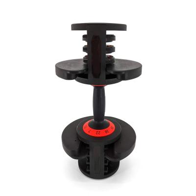 China Universal Adjustable Dumbbells 70 Pound Dumbbell Sets Quickly Adjust Weight By Turning Handle With Brackets for sale