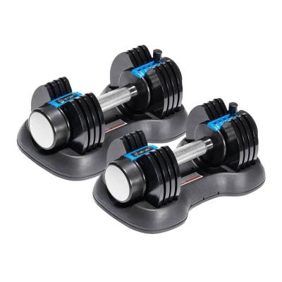 China Paint-baked Adjustable Smart Dumbbell Dumbbell Set Weights Fitness Dial Dumbbell For Women Home Gym 5-in-1 Adjustable Dumbbell 25 lbs for sale