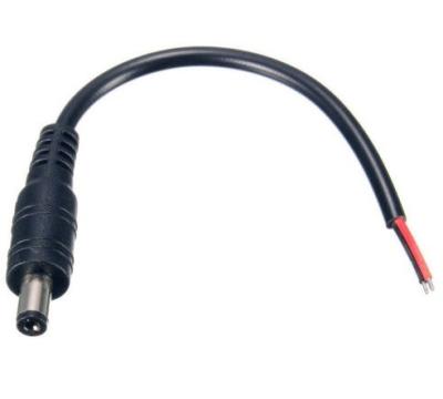 Chine 5.5 * 2.1 mm Connecteur de prise de courant en courant continu mâle Dépouillé de l'extrémité féminine du câble de câble de télévision 12V à vendre