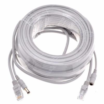 China PVC Jacket 5/10/15/20/30M Gray CAT5/CAT-5e Ethernet RJ45 DC Power CCTV Network Lan Cable for sale