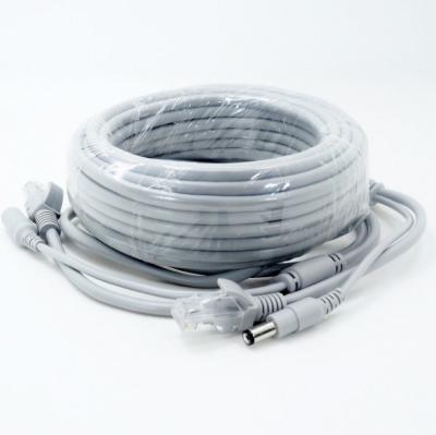 China Two-in-One Cable for CCTV Extension Ethernet RJ45 and DC 12V Power NVR in Grey Color for sale