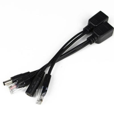 China CE goedgekeurde CCTV Camera POE Power Over Ethernet Splitter Cable 5.5x2.1mm DC RJ45 CAT6 Te koop