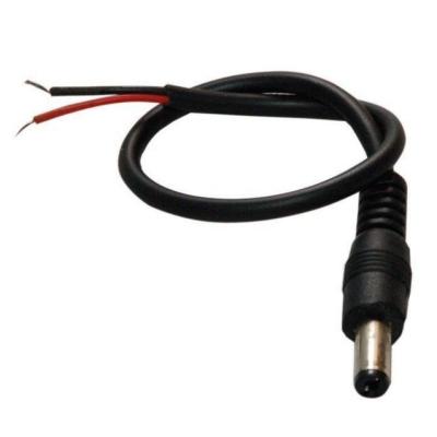 China 30 cm Copper Conductor DC Power Male Plug Pigtail Cable for Telecommunication Surveillance for sale