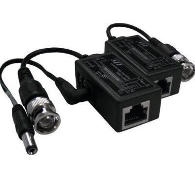 China BNC de CCTV preto para RJ45 Video Balun com DC Power Extender Over Ethernet Cat5/6 Cable à venda