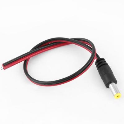 China CE Certified Male Cable Plug Wire 5.5*2.1mm 12V DC Power Pigtail for CCTV Security for sale