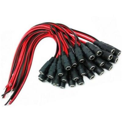 China 27/30cm longitud de energía continua conector de cable femenino de plomo de cola de cerdo cable de CCTV jack enchufe de cámara en venta