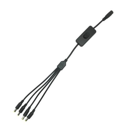 China Conductor de cobre de baja tensión 2.1 * 5.5mm cámara de seguridad CCTV cable divisor de energía con interruptor en venta