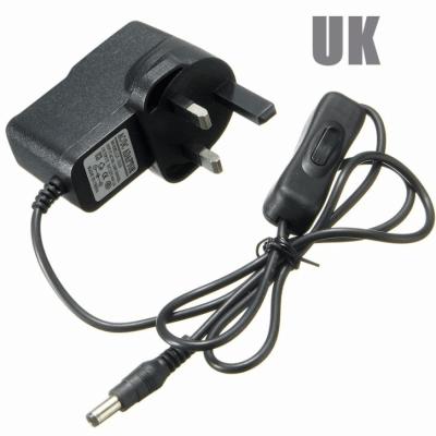 Chine 12V 0,5A 500mA 1A 1000mA Adaptateur d'alimentation LED de vidéosurveillance avec commutateur d'allumage/arrêt en ligne 5.5x2.1 câble CC à vendre