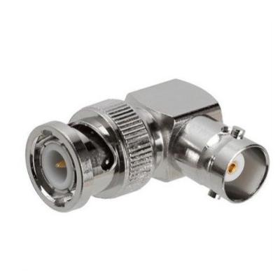 Chine Plug homme en argent pour BNC Jack femme Adaptateur vidéo de caméra de vidéosurveillance à angle 90 degrés à vendre