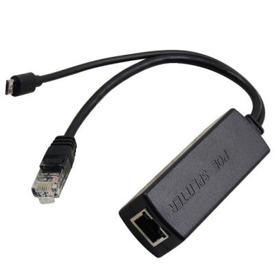 China 2.4a Current Black Power Over Ethernet Kit for Raspberry Pi 3 Board Injector Splitter for sale