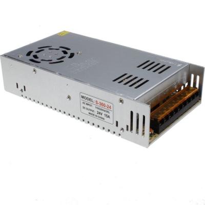 China 360W Plata C-Power 110v/220v AC 24v DC 15A Fuente de alimentación con interruptor para corriente de salida 15A en venta