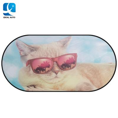 China Lowering Car Interior Temperatures Raising Car Sunshade With Full Color Printing for sale