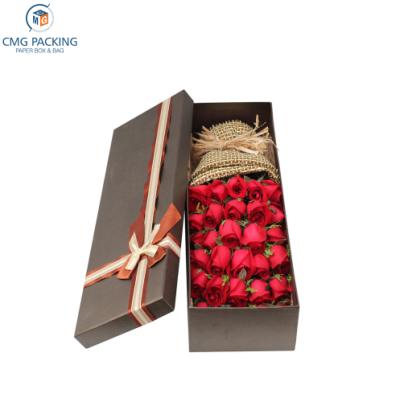 China Recycled Materials Cardboard Wedding Gift Rose Packaging Custom Printing Luxury Paper Flower Box for sale