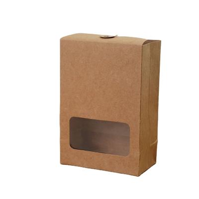 China Handmade Wholesale Kraft Paper Box Custom, Thickening Transparent Window Bag Multifunctional Paper Window Packaging for sale