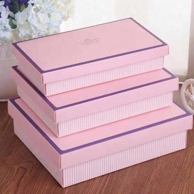 China Recycled Elegant Materials Paper Gift Box Large Size Pink Kraft Paperboard Box Underwear Gift Box For T-shirt for sale