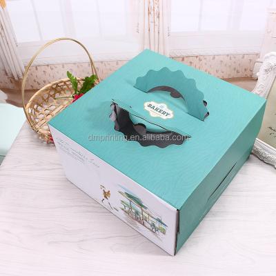 China Recycled materials factory price baking box for gift packaging, wrapping paper box for cake, cute paper box with window for sale