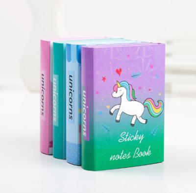 China Mini Cartoon Unicorn Folding Pad Notepad Sticky Notepad Gift Stationery for sale