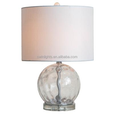 China New Modern Classic Decorative Fancy Glass Ball Table Lamp Fabric Study Modern Desk Lamp for sale