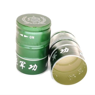 China Non Spill Wine Bottle Screw Lids Popular Aluminum Glass Bottle Cup 30*50mm For Wine Pile Proof Cap for sale