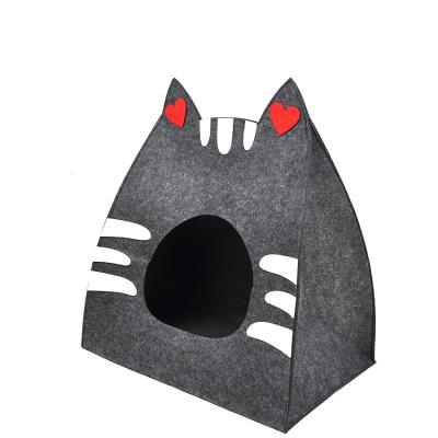 China China Factory Price Breathable Cheap Cartoon Felt Cat House Winter for sale