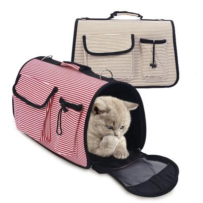 China Breathable Custom Design Dog Cat Travel Bag Pet Carrier With Pouch for sale