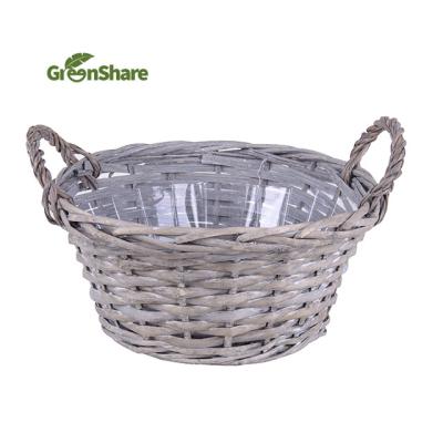 China 100% Natural Outdoor Home and Garden Nature Planter Willow Flower and Green Plant Storage with Handle NEW 2020 for sale